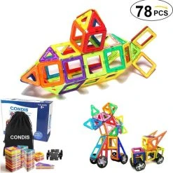Fyse Magnetische Bouwstenen Set Voor Kinderen 78 Stuks, Magnetische Tegels Constructie STEM Magneten Speelgoed Kinderen