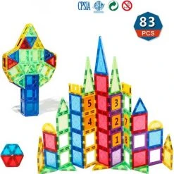 Fyse Magnetisch Speelgoed - Voordeelset 83 Stuks - Magnetische Bouwstenen - Veilig Voor Kinderen - Magna Tiles - Magnetisch Speelgoed - Stimuleer Creativiteit - Bouwset Met Magnetische Blokken