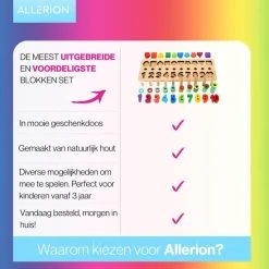 Allerion® Montessori Blokken Set - XL Blokken Speelset - Educatief Speelgoed - Stimuleert Motoriek En Creativiteit - Heldere Felle Kleuren - 100% Duurzaam Hout - Ontwikkelingsspeelgoed 13 Allerion® Montessori Blokken Set - XL Blokken Speelset - Educatief Speelgoed - Stimuleert Motoriek En Creativiteit - Heldere Felle Kleuren - 100% Duurzaam Hout - Ontwikkelingsspeelgoed -Goedkope Blokken Winkel 550x560 1