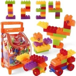 Buxibo 96 Speelblokken - Bouwblokken Speelgoed Inclusief Opbergkoffer - Constructiespeelgoed Van Plastic