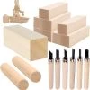 Selwo 11-delig Lindehout, Natuurlijk Houtsnijhout, Onbehandelde Houtsnijblokken, Licht Hout En 6-delige Snijmessen, Geschikt Voor Beginners, Kinderen, Volwassenen, Doe-het-zelf, Kunsthandwerk Snijden -Goedkope Blokken Winkel 550x560 3