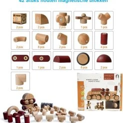 Fyse Magnetisch Speelgoed - Voordeelset 42 Stuks - Magnetische Bouwstenen - Veilig Voor Kinderen - Magna Tiles - Magnetisch Speelgoed - Stimuleer Creativiteit - Bouwset Met Magnetische Blokken - Hout -Goedkope Blokken Winkel 550x565 5