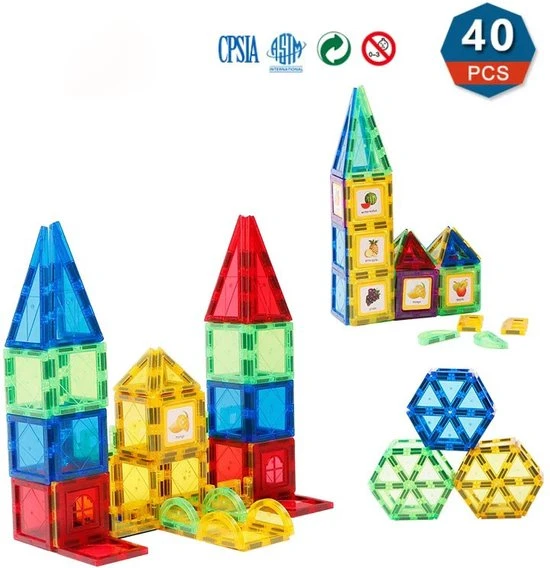 Fyse Magnetisch Speelgoed - Voordeelset 40 Stuks - Magnetische Bouwstenen - Veilig Voor Kinderen - Magna Tiles - Magnetisch Speelgoed - Stimuleer Creativiteit - Bouwset Met Magnetische Blokken 3 Fyse Magnetisch Speelgoed - Voordeelset 40 Stuks - Magnetische Bouwstenen - Veilig Voor Kinderen - Magna Tiles - Magnetisch Speelgoed - Stimuleer Creativiteit - Bouwset Met Magnetische Blokken