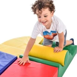 YJZQ Peuter Grote Zachte Bouwstenen Set-6 Stuk Set Kleurrijke Zachte Schuim Speeltijd Bouwstenen Voor Baby's En Kinderen-Trappen En Glijbanen Voorschoolse Speelgoed Voor Klimmen/Glijden En Kruipen-Stijl B -Goedkope Blokken Winkel 550x569 7