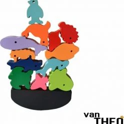 Van Theo Stapeldiertjes Oceaan – Houten Blokken – Balansspel – Duurzaam Speelgoed – Stapelblokken - Dieren