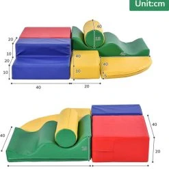 YJZQ Peuter Grote Zachte Bouwstenen Set-6 Stuk Set Kleurrijke Zachte Schuim Speeltijd Bouwstenen Voor Baby's En Kinderen-Trappen En Glijbanen Voorschoolse Speelgoed Voor Klimmen/Glijden En Kruipen-Stijl B -Goedkope Blokken Winkel 550x570 7