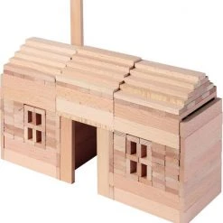 Goki BLOKKENDOOS, In Blank Hout, 200 Pi Ces, Blok 10,5x2x1cm, Made In Europe, 3+