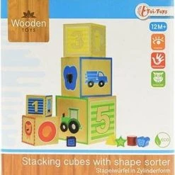 Toi-toys Stapeltoren Vormen Junior Hout Lichtnaturel 10-delig -Goedkope Blokken Winkel 550x572 3