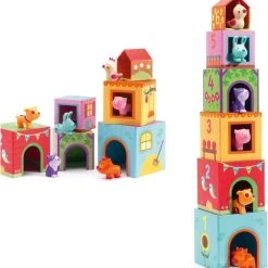 Djeco Blokkentoren Topanifarm -Goedkope Blokken Winkel 550x575