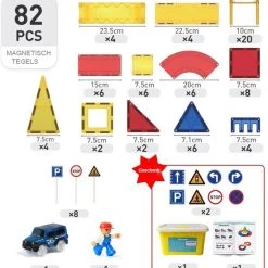Fyse Magnetisch Speelgoed - Voordeelset 82 Stuks - Magnetische Bouwstenen - Veilig Voor Kinderen - Magna Tiles - Magnetisch Speelgoed - Stimuleer Creativiteit - Bouwset Met Magnetische Blokken -Goedkope Blokken Winkel 550x575 4