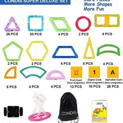 Fyse Magnetische Bouwstenen Set Voor Kinderen 160 Stuks, Magnetische Tegels Constructie STEM Magneten Speelgoed Kinderen -Goedkope Blokken Winkel 550x581 3