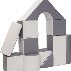 Viking Choice Schuimblokken Speelgoed - 11-delig - 120x90x30 Cm - Wit, Grijs