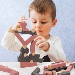 Merkloos Balancerende Blokken - Hout - 38 Onderdelen - Stapelblokken