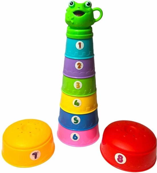 Merkloos Stapeltoren Baby Speelgoed - Met Cijfers + Kikkertje - Kleurrijke Stapelbekers - Educatief Speelgoed 5 Merkloos Stapeltoren Baby Speelgoed - Met Cijfers + Kikkertje - Kleurrijke Stapelbekers - Educatief Speelgoed - Afbeelding 3