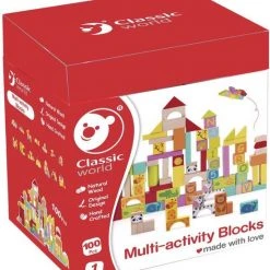 Classic World Houten Blokken - 100 Stuks
