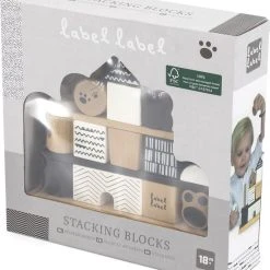 Label Label Zwart/Wit Houten Blokken LLWT-25439 -Goedkope Blokken Winkel 550x621 1