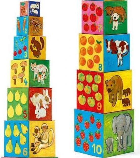 Djeco - 10 Blokken Om Te Stapelen - Mijn Vrienden 5 Djeco - 10 Blokken Om Te Stapelen - Mijn Vrienden - Afbeelding 3