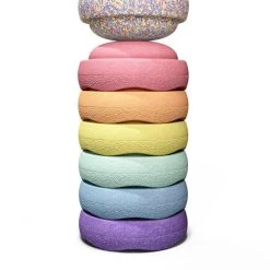 Stapelstein | Pastel | Rainbow 6 + 1 Confetti Steen