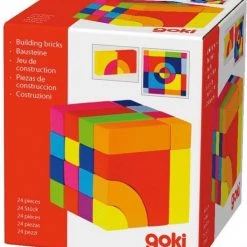 Goki BOUWBLOKKEN En PUZZEL 10x10x10cm, 24-delig, Hout, In Katoene -Goedkope Blokken Winkel 550x628 3