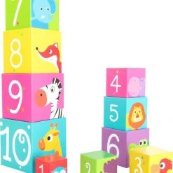Merkloos Stapel Kubussen En Getallen - Wilde Dieren