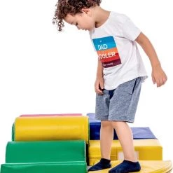 YJZQ Peuter Grote Zachte Bouwstenen Set-6 Stuk Set Kleurrijke Zachte Schuim Speeltijd Bouwstenen Voor Baby's En Kinderen-Trappen En Glijbanen Voorschoolse Speelgoed Voor Klimmen/Glijden En Kruipen-Stijl B -Goedkope Blokken Winkel 550x652 2