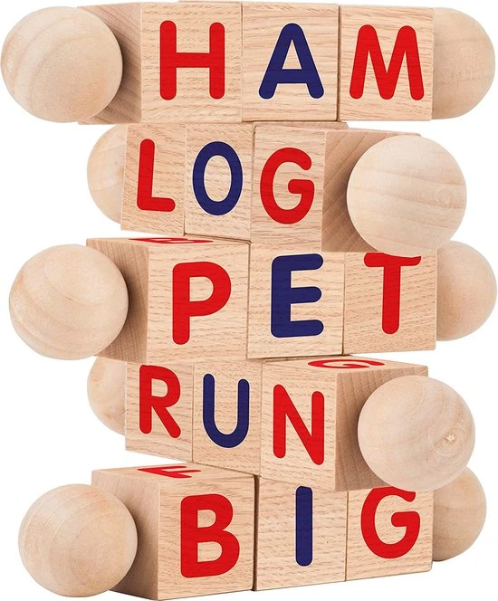 Creative Kids - Houten Leesblokken - Set Van 5 Draaiende Alfabetblokken - Easy-Grip Handvatten - Kleuterschool & Voorschoolse Leeractiviteiten - Letter Werk - Houten Montessori Speelgoed Geschenken Voor Kinderen & Peuters 8 Creative Kids - Houten Leesblokken - Set Van 5 Draaiende Alfabetblokken - Easy-Grip Handvatten - Kleuterschool & Voorschoolse Leeractiviteiten - Letter Werk - Houten Montessori Speelgoed Geschenken Voor Kinderen & Peuters - Afbeelding 6