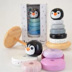 Magni Aps Magni - Houten Pinguïn Stapeltoren - Blauw -Goedkope Blokken Winkel 550x673 3