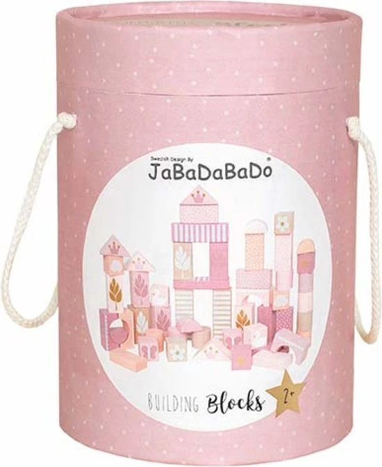 Jabadabado Houten Bouwblokken Roze 3 Jabadabado Houten Bouwblokken Roze