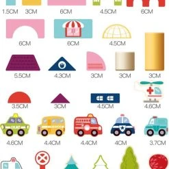 Xd Xtreme Gekleurde Blokken | Blokken Set | Houten Blokkenset Stad - Speelset - Bouwen - Leren - Spelen - 115 Houten Blokken - Creatief - Sinterklaas - Kerst - XD-Xtreme -Goedkope Blokken Winkel 550x698