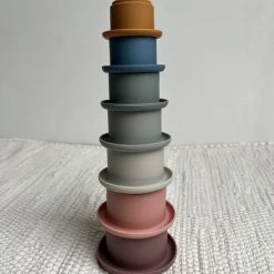 Merkloos Stapeltoren | Siliconen | Educatief Speelgoed | Bpa Vrij | Multi