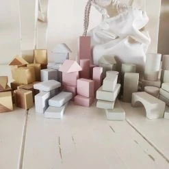 Toys Again.nl - 61 St. Blokken - Hout - Incl. Opbergzak - Baby - Kind - Speelgoed - Geel - Roze - Groen - Blauw - Ecru -Goedkope Blokken Winkel 550x734 10