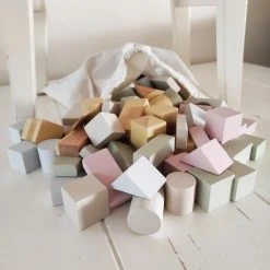 Toys Again.nl - 61 St. Blokken - Hout - Incl. Opbergzak - Baby - Kind - Speelgoed - Geel - Roze - Groen - Blauw - Ecru -Goedkope Blokken Winkel 550x734 7