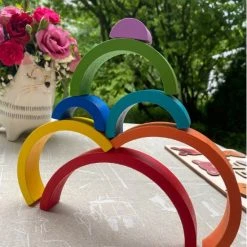 Merkloos Montessori Regenboog Bouwblokken - 7-Delig - Motoriek - Cognitief - Kleurherkenning -Goedkope Blokken Winkel 550x736 2