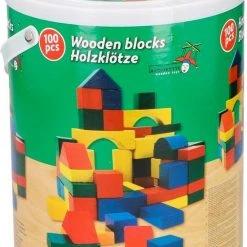 Marionette Wooden Toys Houten Speelgoed-Blokken - Vanaf 2 Jaar - 100 Stuks - In Opbergton - Rood-Geel-Groen-Blauw -Goedkope Blokken Winkel 550x774 3