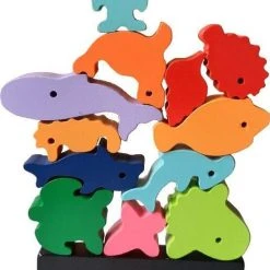 Van Theo Stapeldiertjes Oceaan – Houten Blokken – Balansspel – Duurzaam Speelgoed – Stapelblokken - Dieren -Goedkope Blokken Winkel 550x783