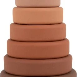 Little Indians Little Koekies - Siliconen Stapeltoren Roestbruin - Speelgoed - BPA Vrij - Kraamcadeau - Newborngift