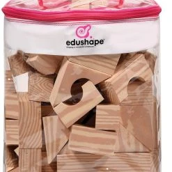 Edushape Hout-Imitatie Foam Blokken - 80 Stuks In Tas