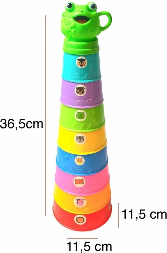 Merkloos Stapeltoren Baby Speelgoed - Met Cijfers + Kikkertje - Kleurrijke Stapelbekers - Educatief Speelgoed 14 Merkloos Stapeltoren Baby Speelgoed - Met Cijfers + Kikkertje - Kleurrijke Stapelbekers - Educatief Speelgoed - Afbeelding 12